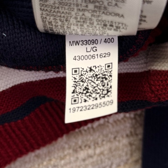 Tommy Hilfiger Men's Monogram Logo Appliqué Knit Navy Blue Varsity Bomber. - Picture 14 of 14